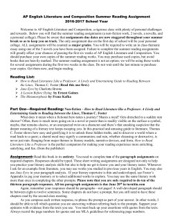 DHS Summer Reading Assignment