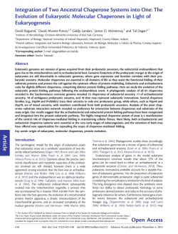 Article Integration of Two Ancestral Chaperone