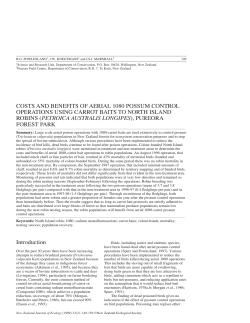 costs and benefits of aerial 1080 possum control operations using