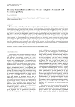 Diversity of macrobenthos in lowland streams: ecological