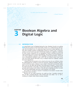 CHAPTER Boolean Algebra and Digital Logic