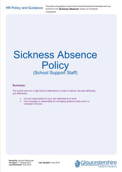 Sickness Absence Policy