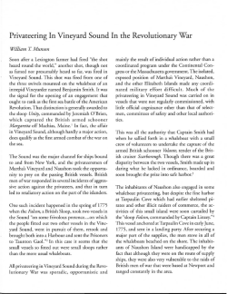 Privateering In Vineyard Sound In the Revolutionary War