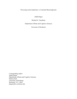 Processing scalar implicature: a Constraint