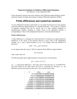 Finite differences and numerical solutions