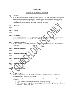 Speaker Notes Preparing for Your Parents` Deployment Page 1