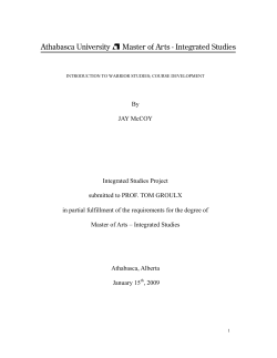 Introduction to Warrior Studies - Digital Thesis and Project Room