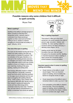 Possible reasons why some children find it difficult to spell correctly