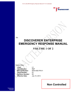 DISCOVERER ENTERPRISE EMERGENCY RESPONSE MANUAL