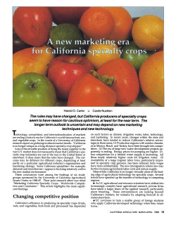 A new marketing era for California specialty crops