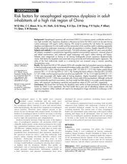 Risk factors for oesophageal squamous dysplasia in adult