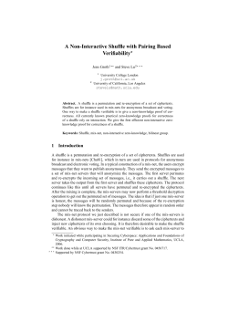 A Non-Interactive Shuffle with Pairing Based Verifiability*