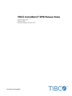 TIBCO ActiveMatrix® BPM 4.0 Release Notes