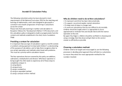 Calculation Policy - Arundel Church of England School