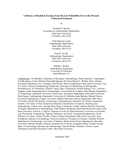 A History of Health in Europe from the Late Paleolithic Era to the