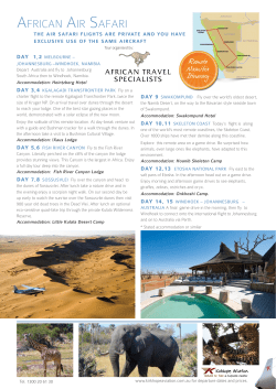 African Air Safari with Kirkhope Aviation