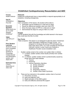 Child/Infant Cardiopulmonary Resuscitation and AED