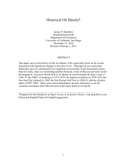 Historical Oil Shocks - UC San Diego Department of Economics