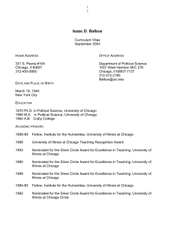 Isaac D. Balbus - UIC Political Science