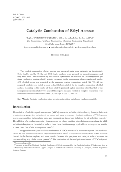 Catalytic Combustion of Ethyl Acetate
