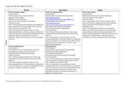 English Long Term Plan Key Stage 1