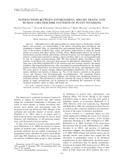 interactions between environment, species traits, and human uses