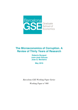 The Microeconomics of Corruption. A Review of Thirty Years of