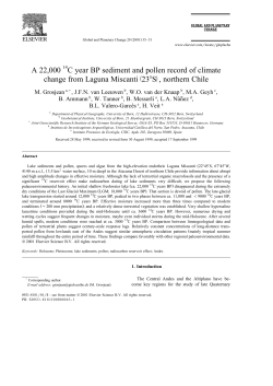 A 22000 C year BP sediment and pollen record of climate ž / change