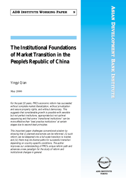 ADB INSTITUTE WORKING PAPER 9 The Institutional Foundations