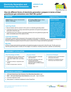 Electricity Generation and Greenhouse Gas Emissions