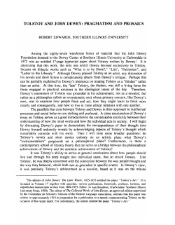 Tolstoy and John Dewey