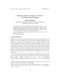 Migration Impact Assessment: A Review of Evidence