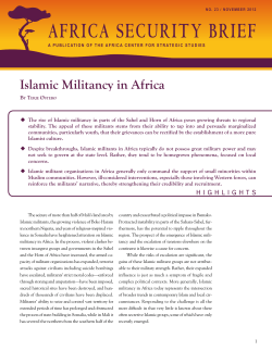 Islamic Militancy in Africa - Africa Center for Strategic Studies