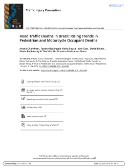 Road Traffic Deaths in Brazil: Rising Trends in