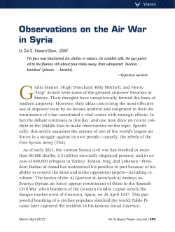 Observations on the Air War in Syria