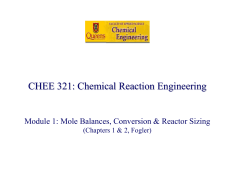 CHEE 321: Chemical Reaction Engineering