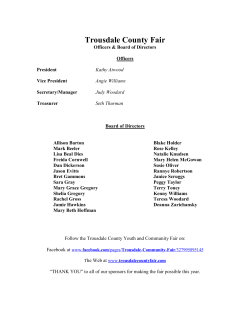 2016 Youth Catalog - Trousdale County Fair