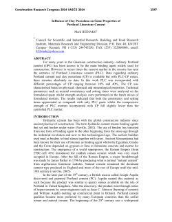 Influence of Clay Pozzolana on Some Properties of