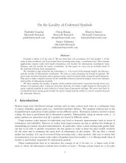 On the Locality of Codeword Symbols