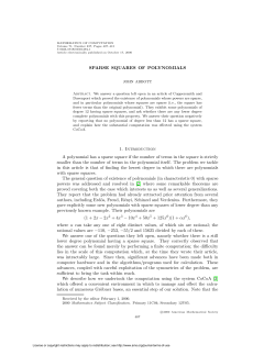 SPARSE SQUARES OF POLYNOMIALS 1. Introduction A