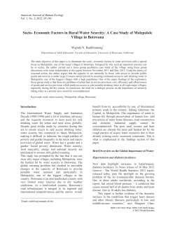 Socio- Economic Factors in Rural Water Scarcity: A Case Study of