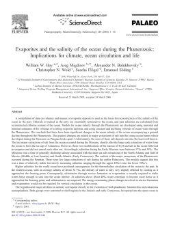 Evaporites and the salinity of the ocean during the