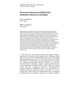 Praetorian Democracy, Illiberal but Enduring: Pakistan as Exemplar