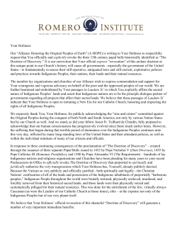 Read our letter to Pope Francis here.