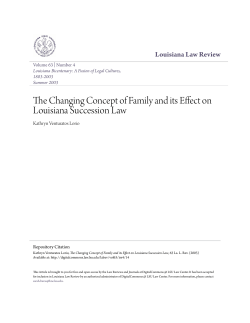 The Changing Concept of Family and its Effect on Louisiana