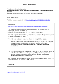 ACCEPTED VERSION Priya Chacko, Kanishka Jayasuriya A