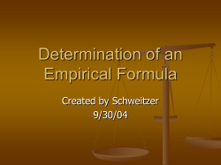 Determination of an Empirical Formula