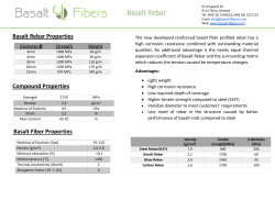 Basalt Rebar Properties Compound Properties Basalt Fiber Properties