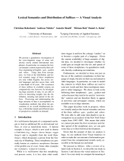 Lexical Semantics and Distribution of Suffixes &mdash; A Visual Analysis