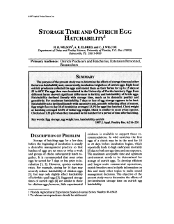 storage time and ostrich egg hatchability